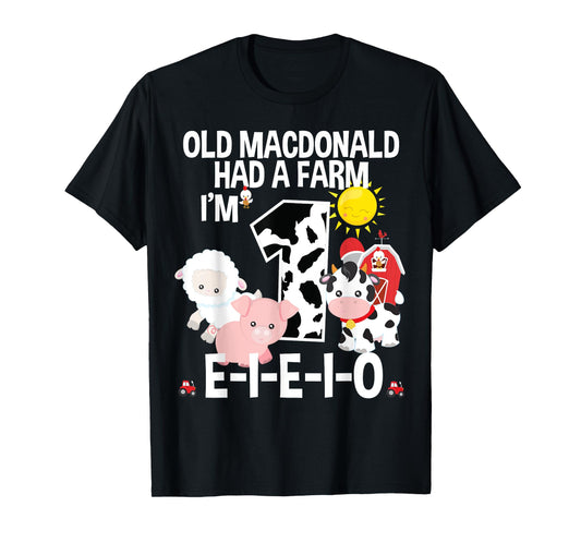 Toddler Kids Old MacDonald 1st Birthday Party Nursery Song T-Shirt