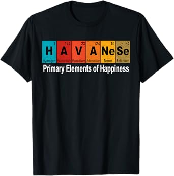 Vintage Havanese Dog Science Funny Periodic Table Pet lover T-Shirt for Men Women Girls Kids