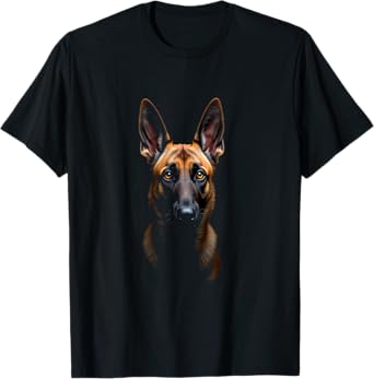 Black Belgian Malinois Dog Malinois Face T-Shirt