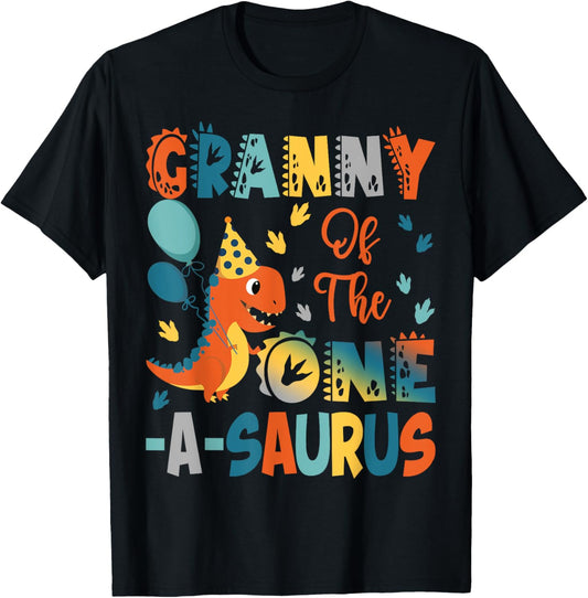 Granny Of The One-A-Saurus 2Nd Birthday Dinosaur Party T-Shirt