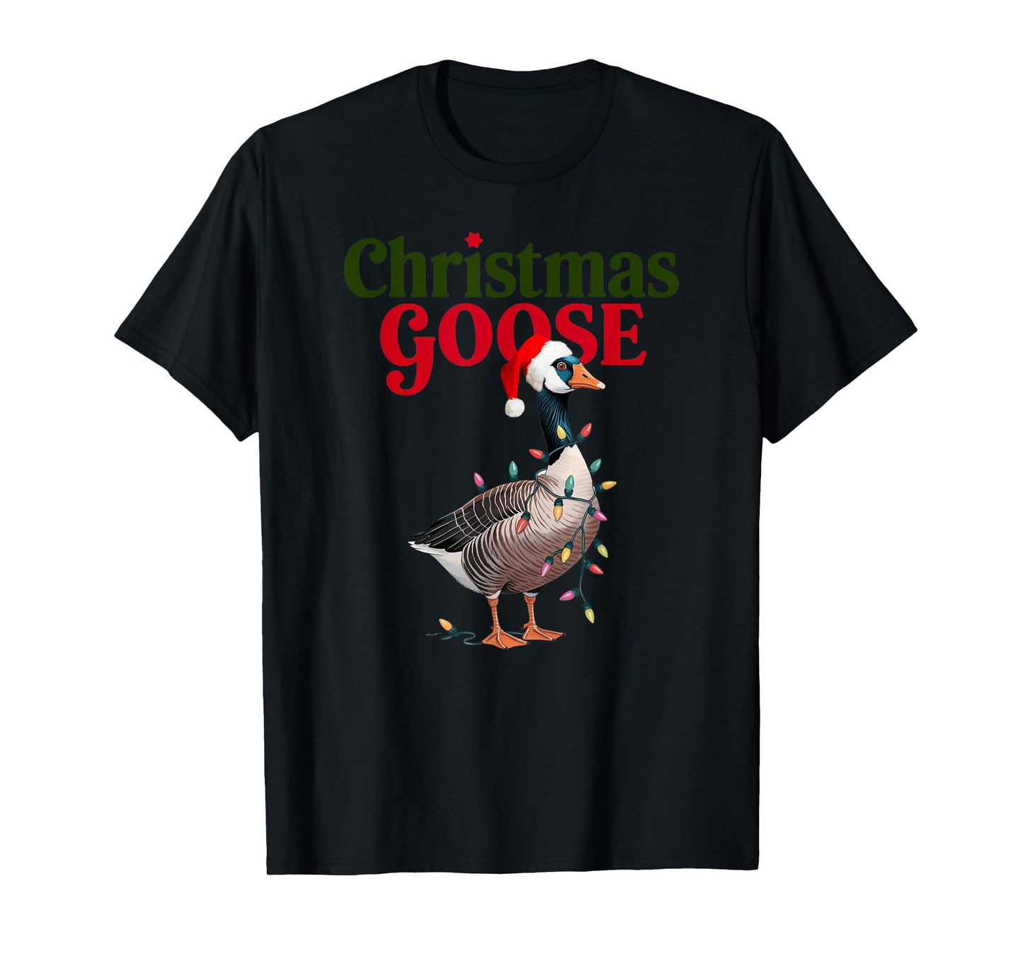 Christmas Goose Lights Cute Holiday Tees bags And Decor T-Shirt