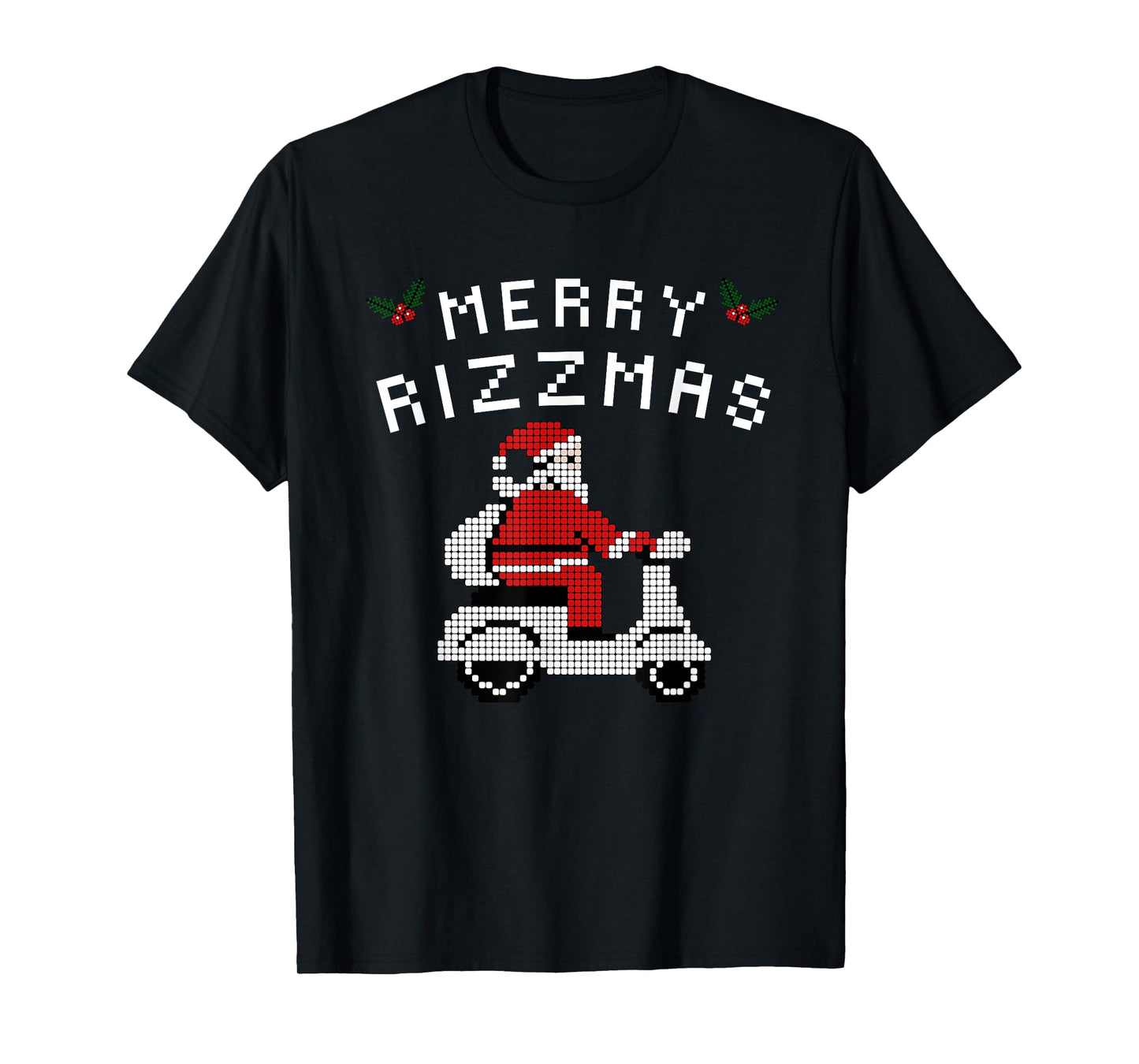 Merry Rizzmas Kids Teens School Funny Christmas Santa Claus T-Shirt