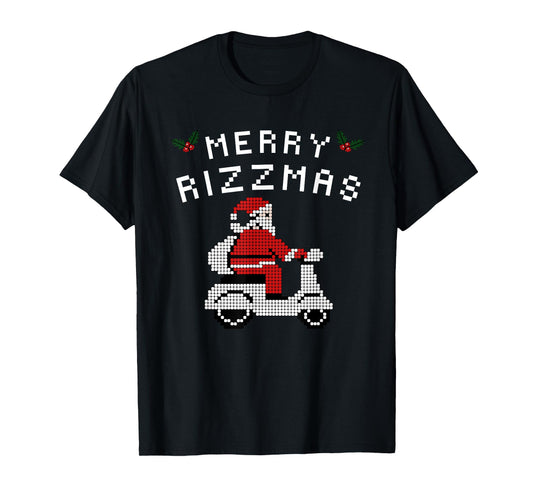 Merry Rizzmas Kids Teens School Funny Christmas Santa Claus T-Shirt