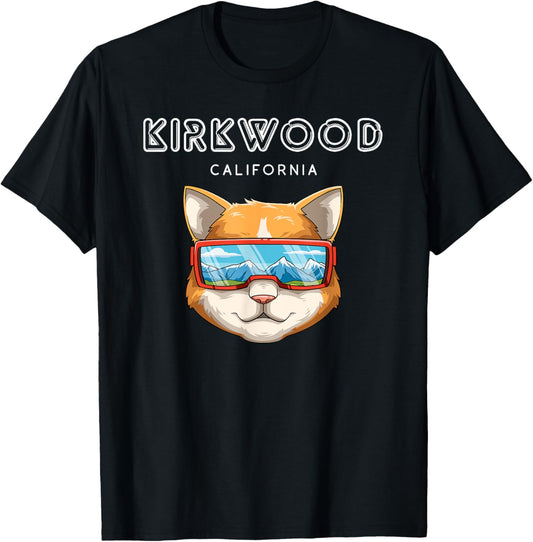 Kirkwood California - Funny Ski and Snowboard Cat T-Shirt