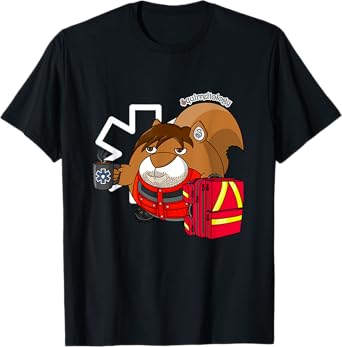 funny squirrel - bored paramedic with coffee T-Shirt