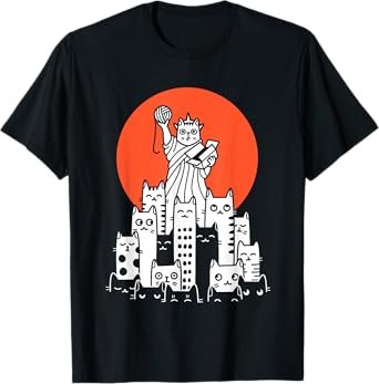 Cat in New York, NYC, America, USA, Patriot, Manhattan T-Shirt