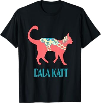 Swedish Dala Cat Dalecarlian Horse Kitty Katt Cat Nordic T-Shirt