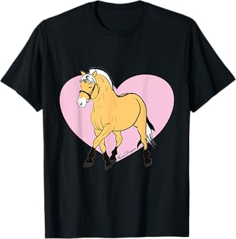Fjord horse, Fjord, Fjordi with heart, a pony fan, cute horses T-Shirt