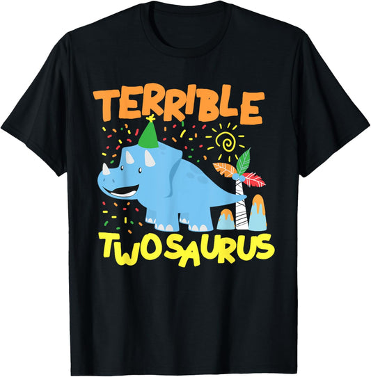 Two Saurus Twosaurus 2nd Birthday For Girls And Boys T-Shirt