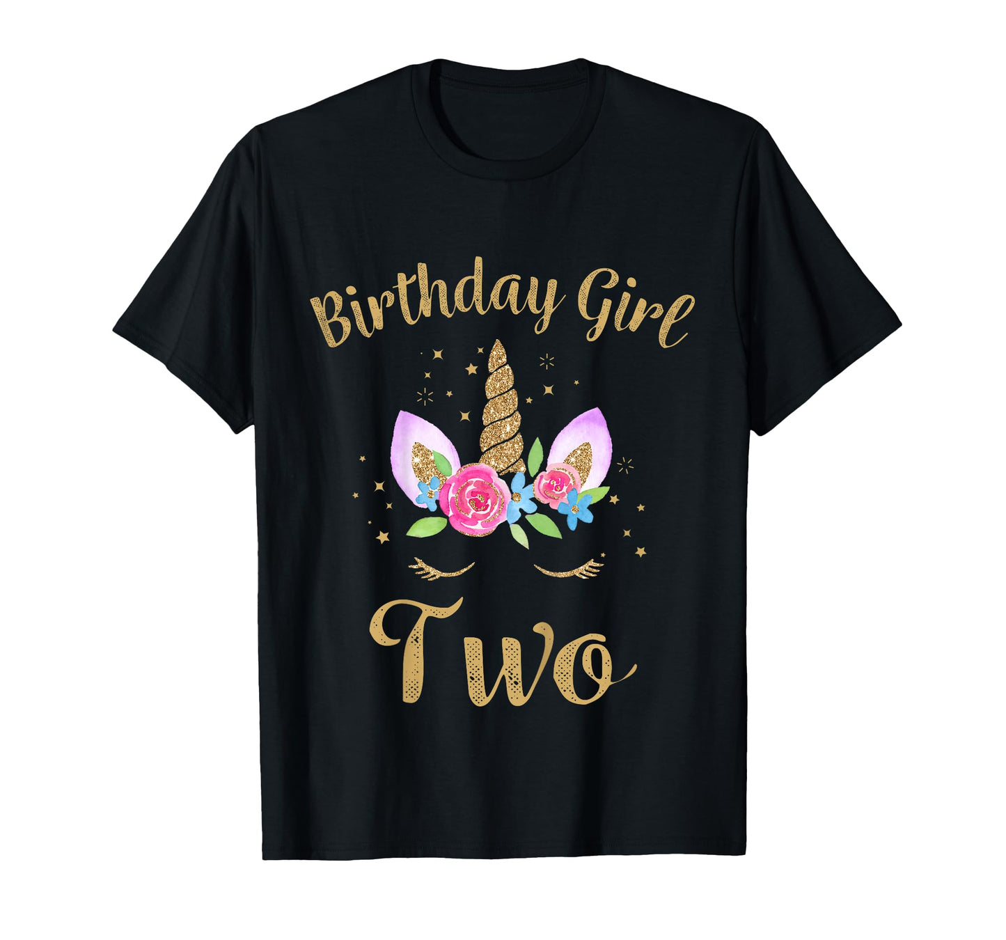 Kids 2 Year Old Birthday Girl Unicorn Shirt 2nd Birthday Outfit T-Shirt