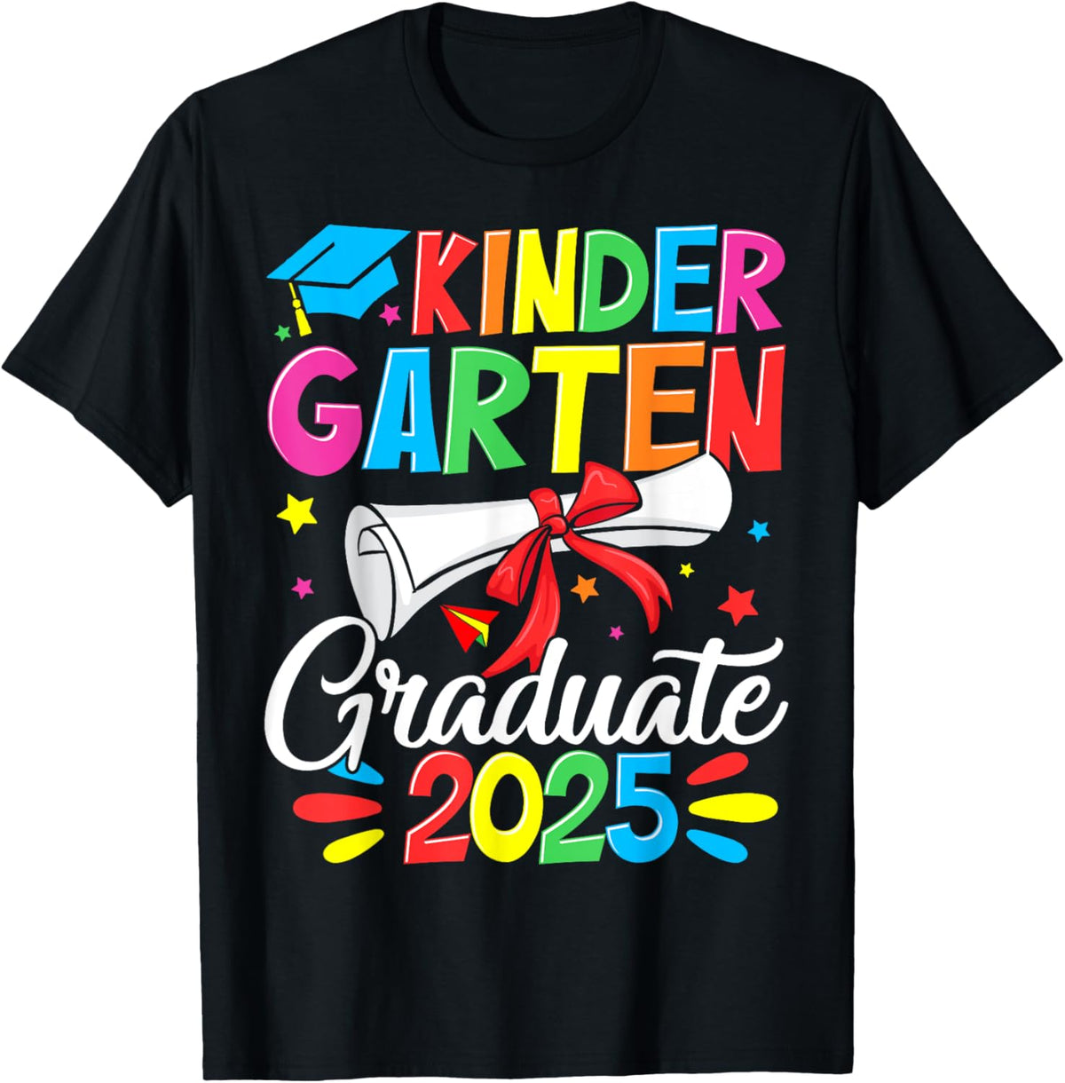 Kindergarten Graduation Shirt 2025 Kids Boys Girls Graduate T-Shirt