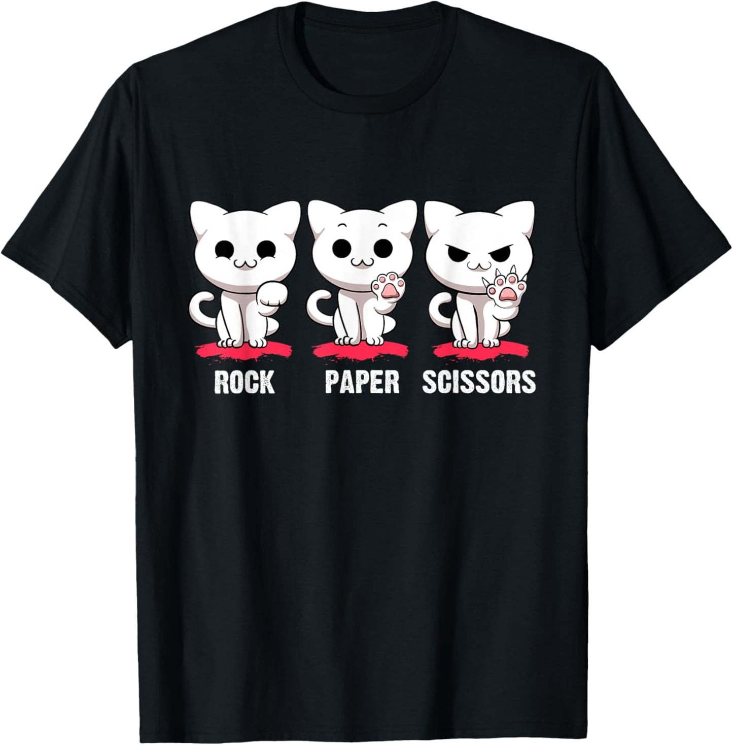 Cat Rock Paper Scissors Cute Cat Paws Funny Cat Kitty Lover T-Shirt