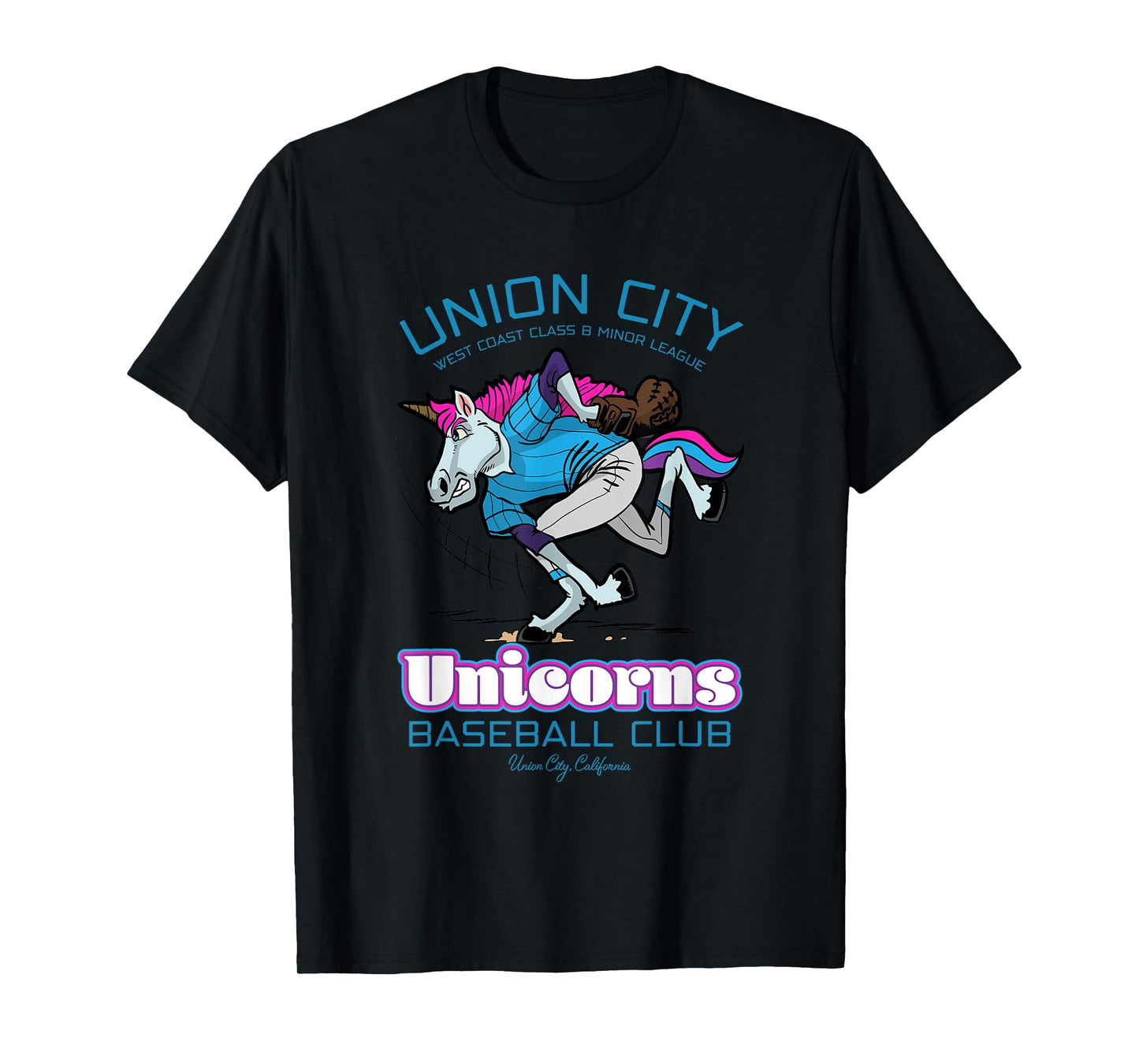 Union City Unicorns Retro Minor League Baseball Unicorn T-Shirt