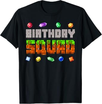 Funny Birthday Squad Birthday Boy Video Game Pixel Gaming T-Shirt
