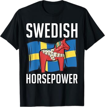 Swedish Horsepower Traditional Scandinavia Dalecarlian Horse T-Shirt