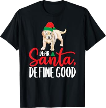 Funny Yellow Lab Christmas Dear Santa Labrador Retriever T-Shirt