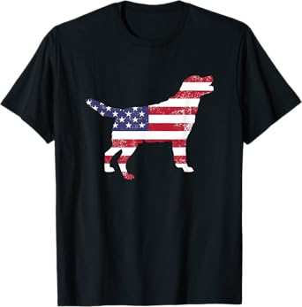 Labrador Retriever Dog USA Flag for Fouth of July T-Shirt