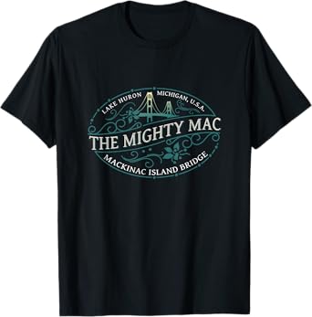 Mackinac Island Bridge Michigan USA Lake Huron Souvenir T-Shirt