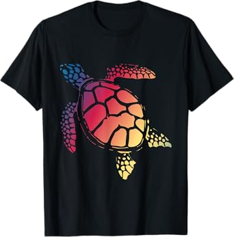 Turtle Art Colorful Sea Reptile Nature Gift Turtle T-Shirt
