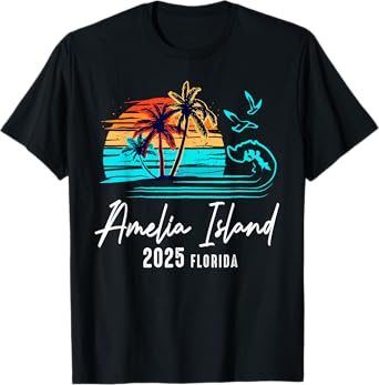 Amelia Island Florida 2025 Vacation Souvenir Family Group T-Shirt