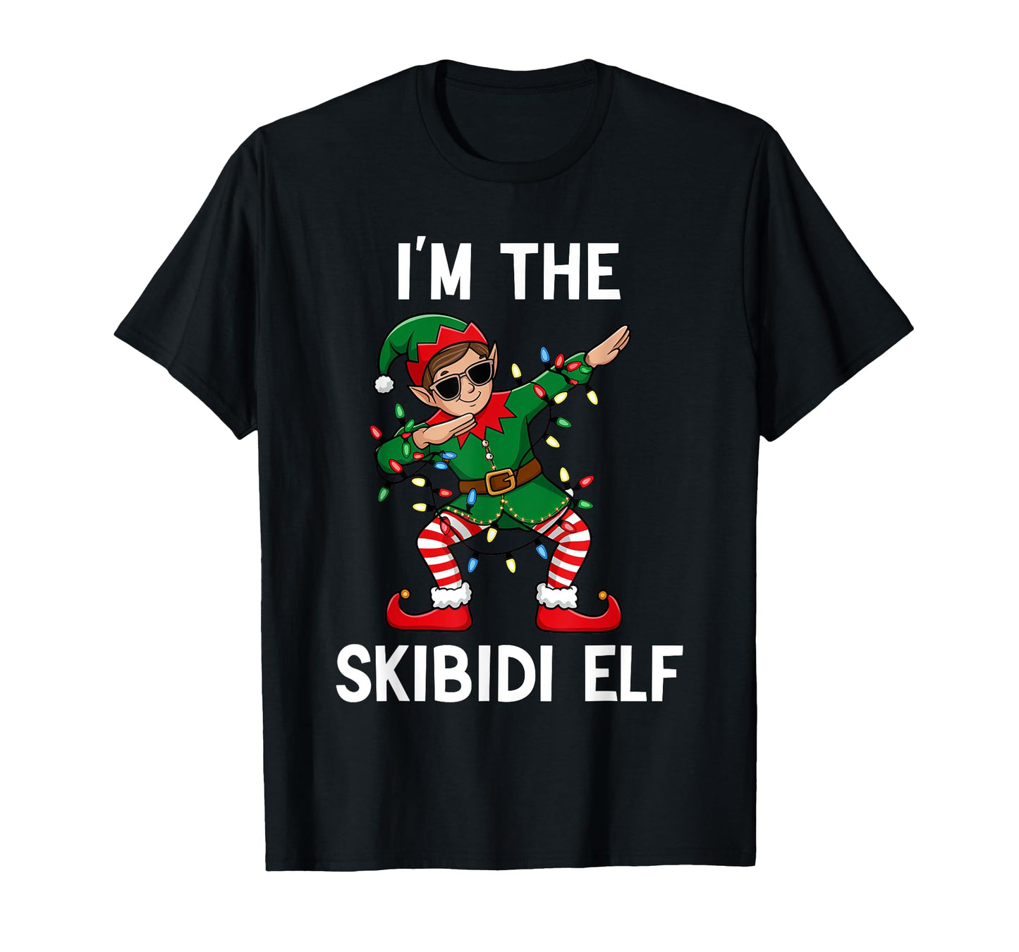 Funny Christmas Brainrot The Skibidi Elf Xmas Boys Girls T-Shirt