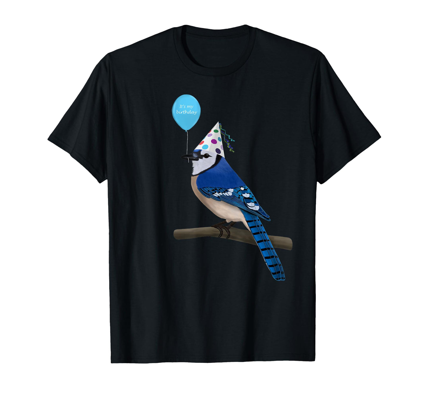 Bird Motif Blue Cow Bird Animal Drawing Birthday T-Shirt