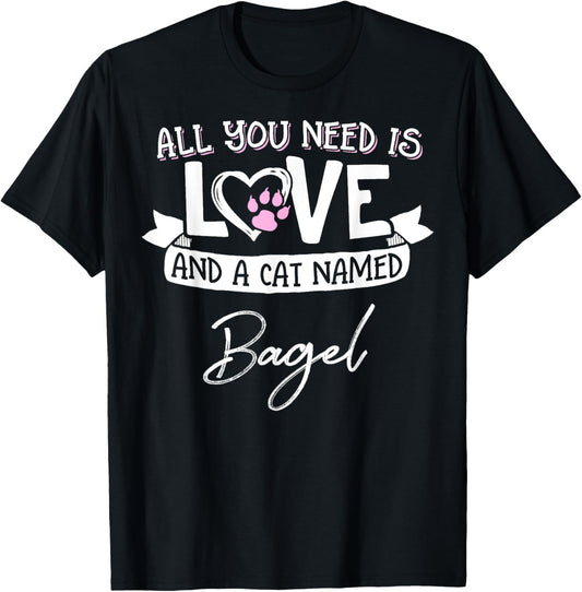 Cute Cat Named Bagel Shirt for Women and Girls T-Shirt