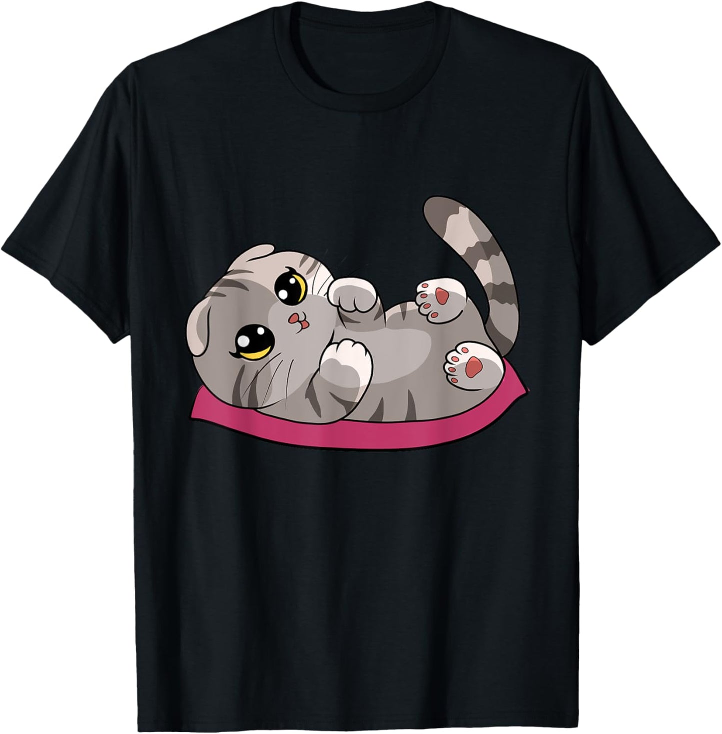 Scottish Fold Cat Neko Kitty Cute Kawaii Anime Cat T-Shirt