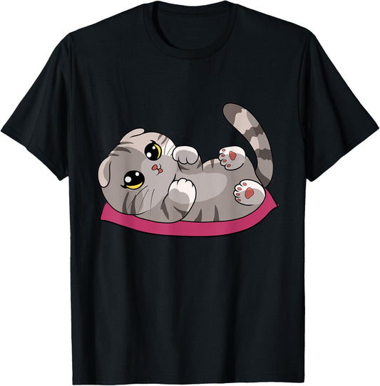 Scottish Fold Cat Neko Kitty Cute Kawaii Anime Cat T-Shirt