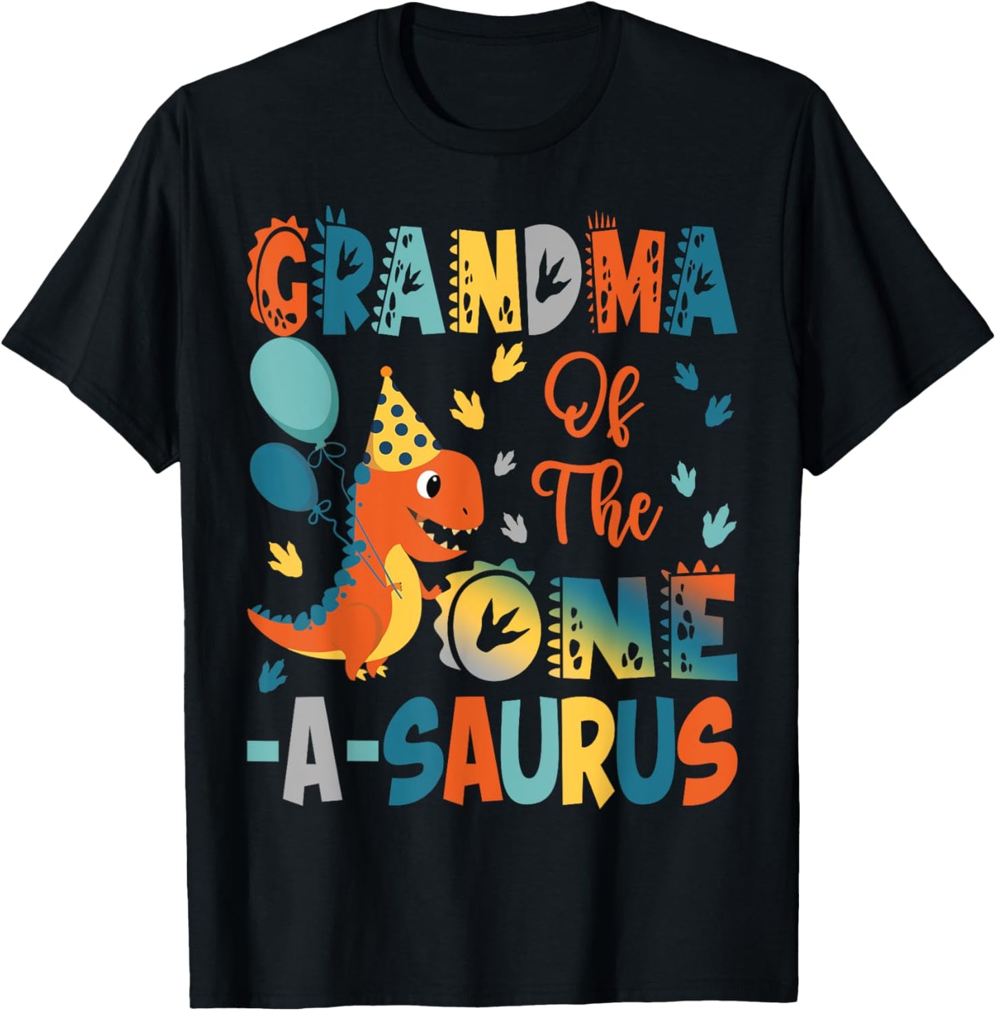 Grandma Of The One-A-Saurus 2Nd Birthday Dinosaur Party T-Shirt