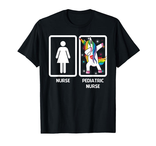 Pediatric Nurse Unicorn Dabbing Funny Pediatric Nursing T-Shirt