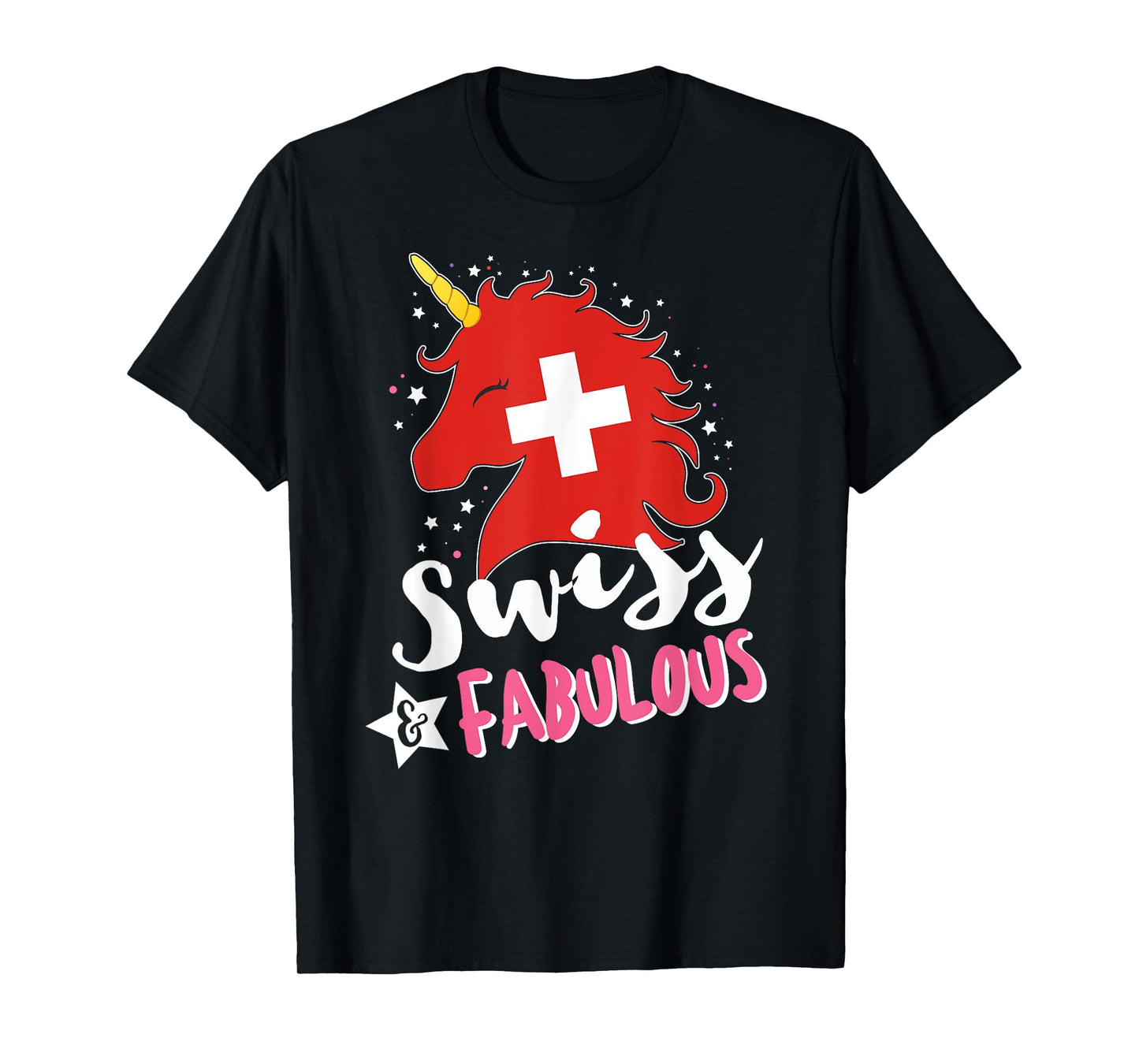 Swiss Unicorn Switzerland Flag T-Shirt