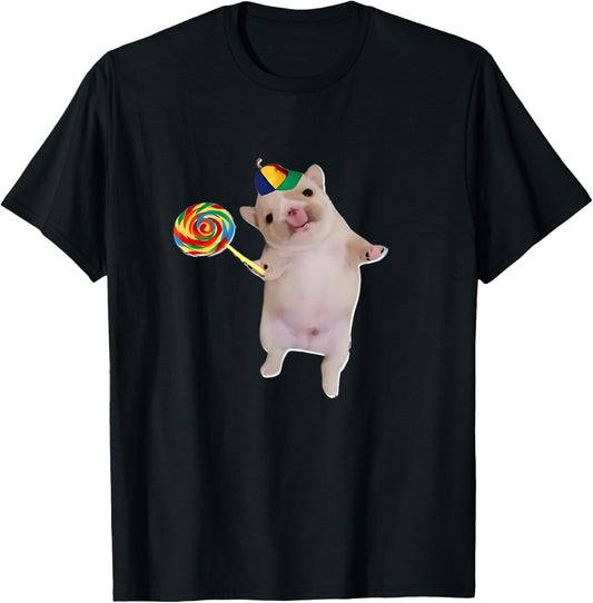 funny silly dog with lollipop meme T-Shirt