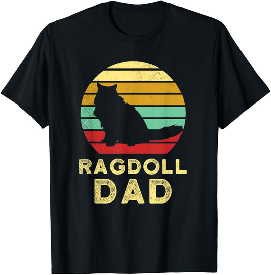 Retro Ragdoll Dad Vintage Ragdoll Cat Dad Rag Doll Cat Dad T-Shirt