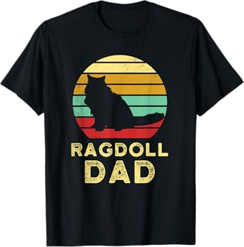 Retro Ragdoll Dad Vintage Ragdoll Cat Dad Rag Doll Cat Dad T-Shirt for Men Women