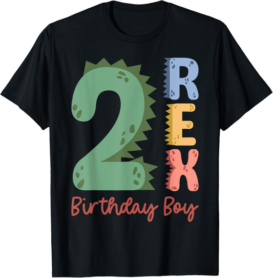 2 Years Old Kids Saurus Dinosaur It's My 2nd Birthday Boys T-Shirt