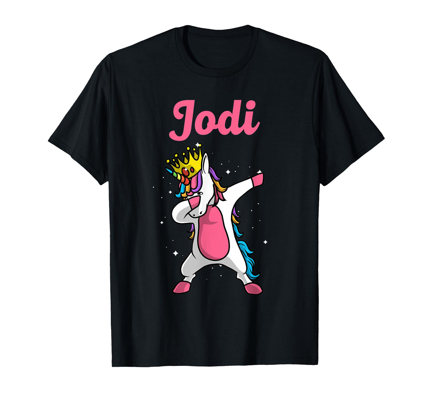 JODI Gift Name Personalized Birthday Dabbing Unicorn Queen T-Shirt