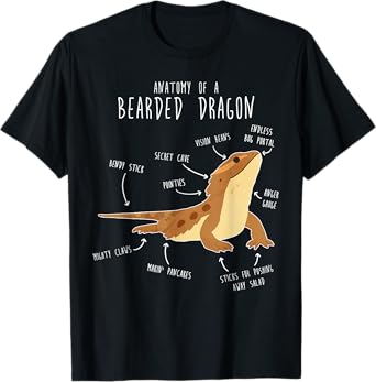 Anatomy of a Bearded Dragon Funny Pet Reptile Lizard Lover T-Shirt