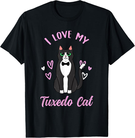 I Love My Tuxedo Cat T-Shirt