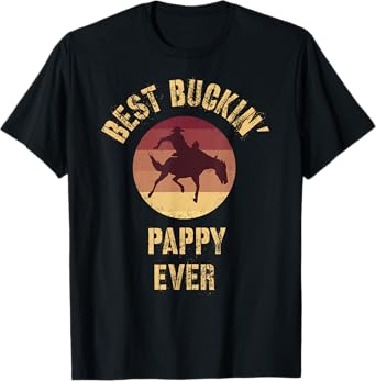 Best Buckin' Pappy Ever Rodeo Cowboy Western Bucking Horse T-Shirt