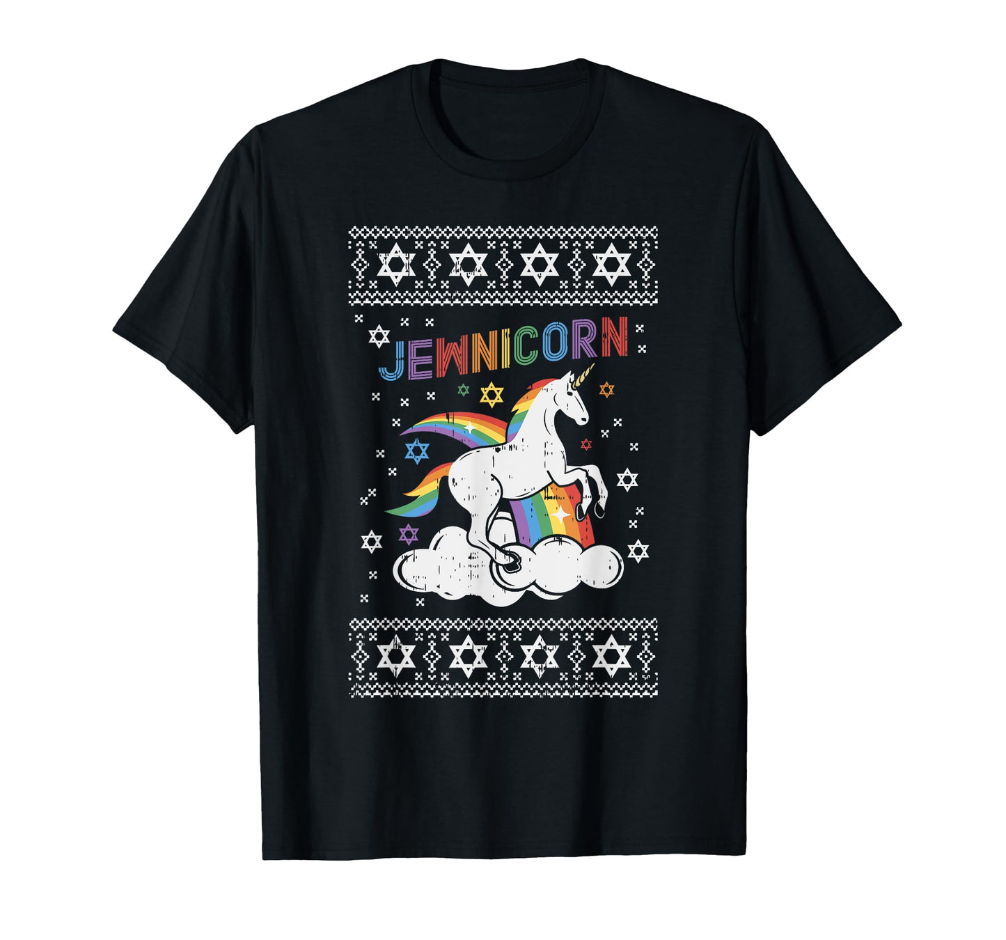Jewnicorn Shirt Ugly Xmas Jewish Unicorn Hanukkah Chanukah T-Shirt