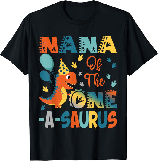 Nana Of The One-A-Saurus 2Nd Birthday Dinosaur Party T-Shirt