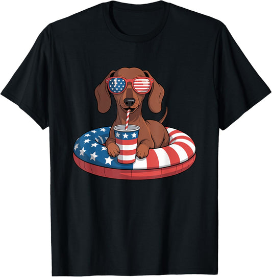 Summer Vacation Funny 4th Of July Dachshund T-Shirt