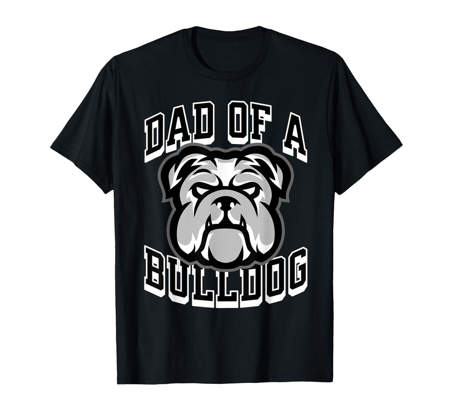 Dad of a Bulldog Football Game Day Print Dad Black Bulldogs T-Shirt
