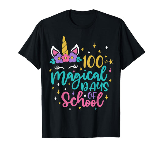 100th Day of School Unicorn 100 Magical Days Teacher Girls T-Shirt