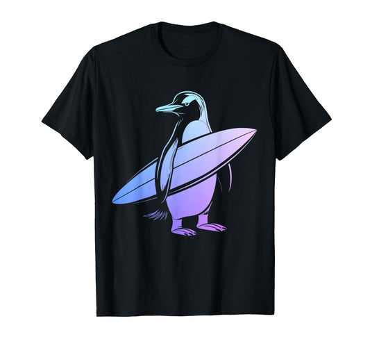 Surfer Penguin Surfboard Surfing Funny Cute Surfing T-Shirt