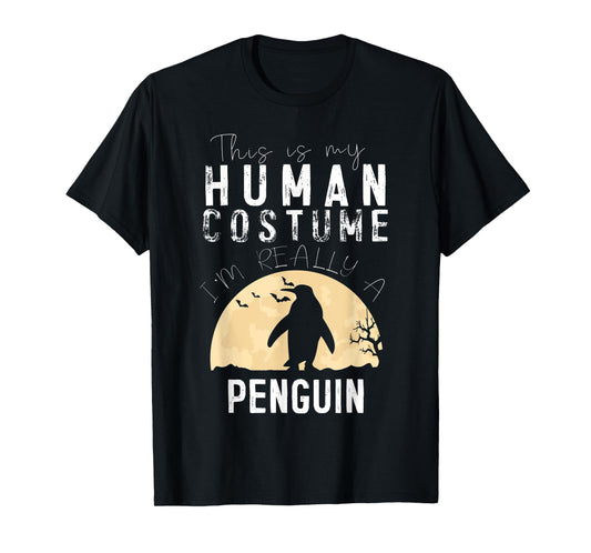 Halloween Human Costume Penguin Creepy Horror T-Shirt