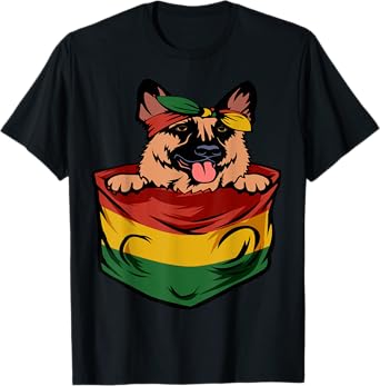 German Shepherd Juneteenth Cute Dog Lover African American T-Shirt