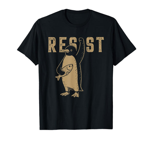Resist Penguin Activism Graphic Design T-Shirt