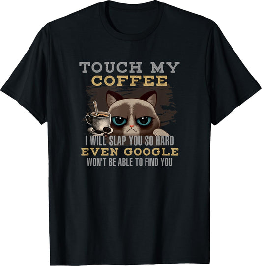 Funny Coffee Lover - Cat Humour T-Shirt